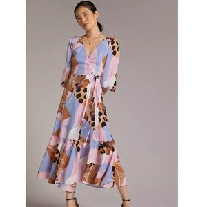 Anthropologie Hutch Bloom Wrap Midi Dress